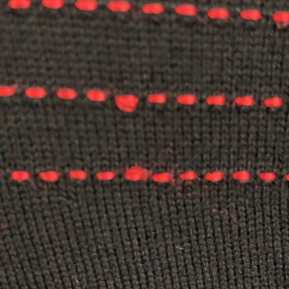 Escada 40/M Wool Blend Cardigan Sweater Black/Red - Picture 8 of 12